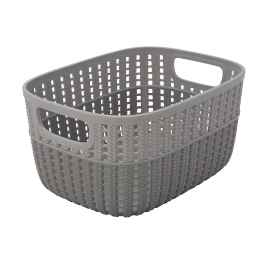Simplify 9.4&#x22; Small 2-Tone Decorative Storage Basket